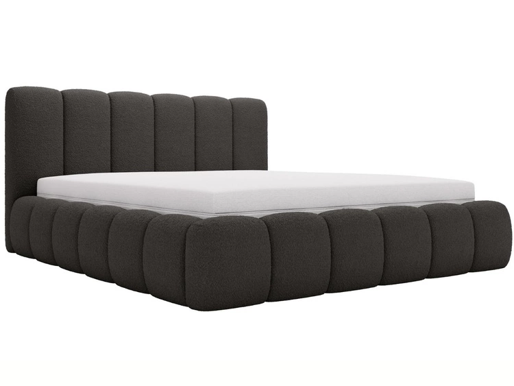 Polsterbett mit Bettkasten und Lattenrost 120x200 Cloud Bouclé-Stoff Schwarz