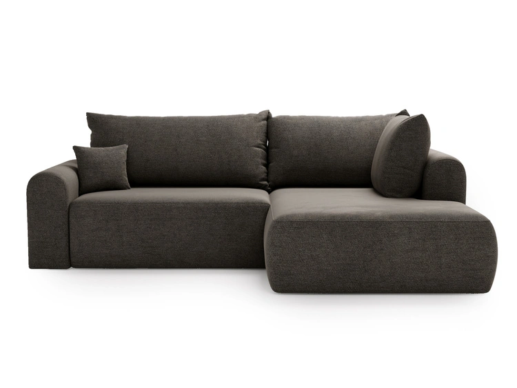 Ecksofa L-Form mit Schlaffunktion und Bettkasten Savana Bis Grau