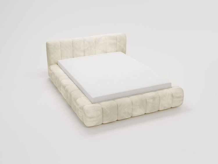 Polsterbett mit Bettkasten und Lattenrost 180x200 Ibiza Creme