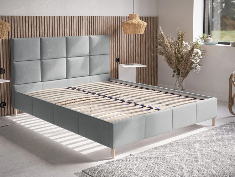 Polsterbett mit Lattenrost 120x200 Luxe Dunkelgrau