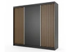 Schiebetürenschrank mit Lamellen 250 cm Loreto Schwarz