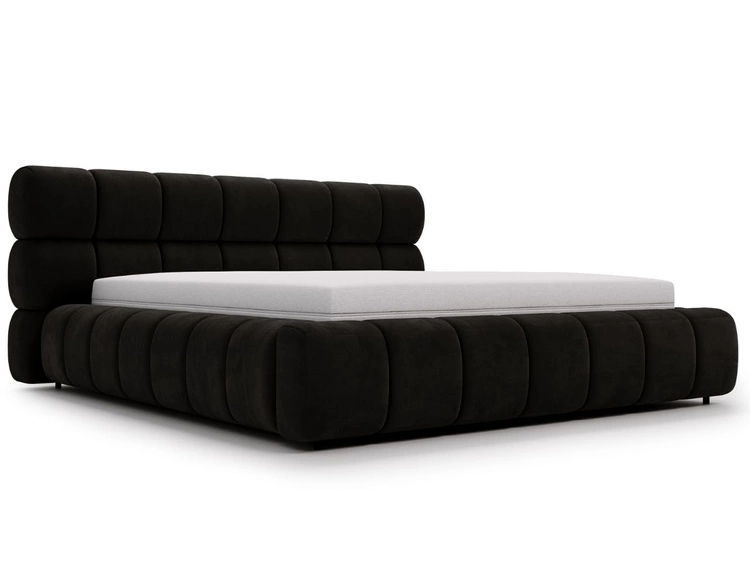 Polsterbett mit Bettkasten und Lattenrost 180x200 Mellow Schwarz