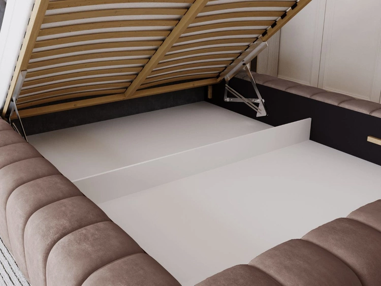 Polsterbett mit Bettkasten und Lattenrost 120x200 Italia Braun