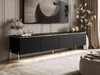 TV-Lowboard im Glamour-Stil mit LED-Beleuchtung Celle, schwarz matt
