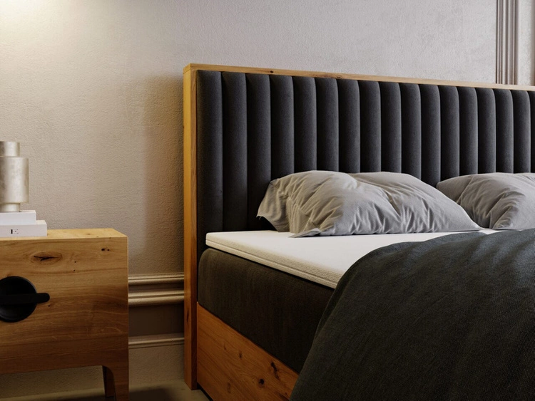 Boxspringbett mit Bettkasten 160x200 Forest Anthrazit