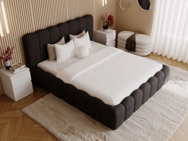 Polsterbett mit Bettkasten und Lattenrost 160x200 Smile Schwarz