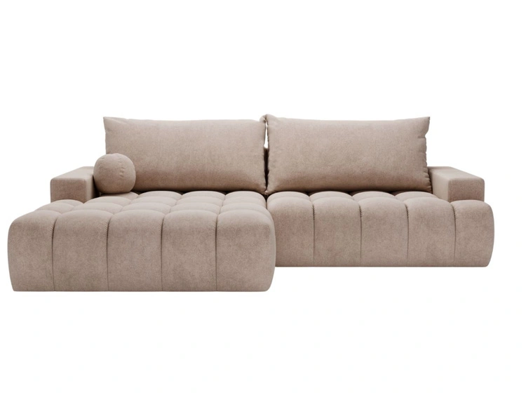 Ecksofa L-Form mit Schlaffunktion und Bettkasten Havi Links Beige