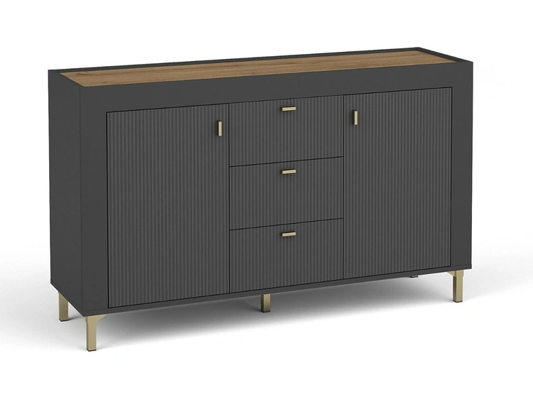 Set für Wohnzimmer Messina Schwarz