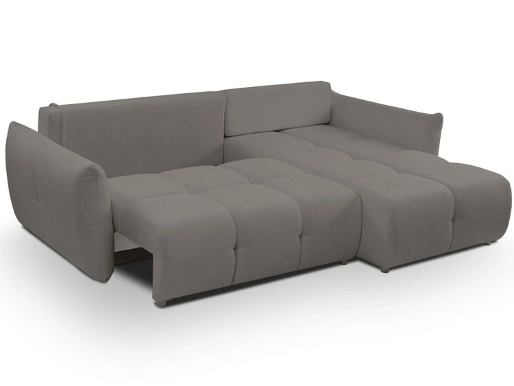 Ecksofa L-Form mit Schlaffunktion und Bettkasten Bene Dunkelgrau