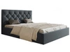 Polsterbett mit Bettkasten und Lattenrost 140x200 Selva Dunkelgrau