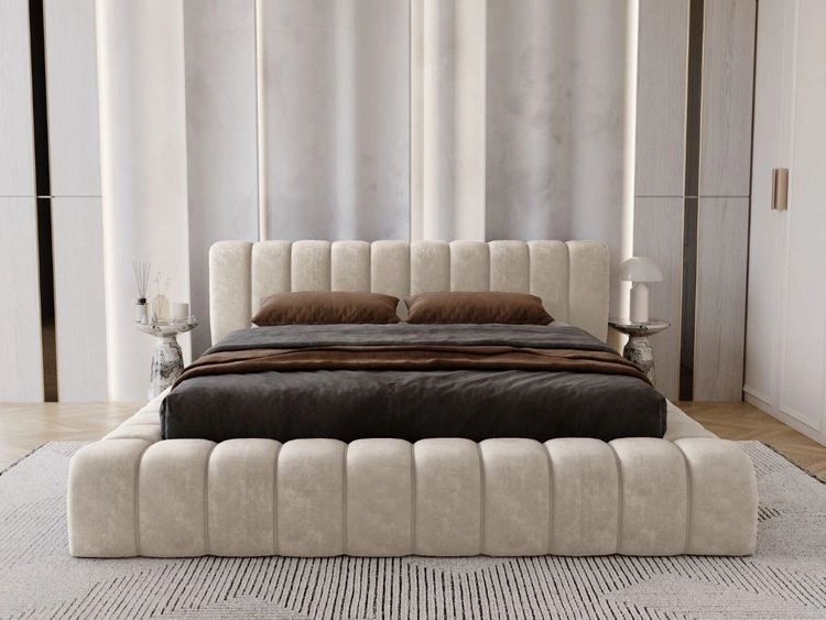 Polsterbett mit Bettkasten und Lattenrost 160x200 Italia Beige
