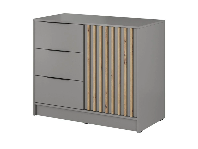 Kommode mit Türe und Schubladen 105 cm Macron Grau Artisan Eiche
