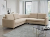 Ecksofa L-Form Links mit Schlaffunktion und Bettkasten Limon Dunkelbeige