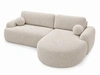 Ecksofa L-Form Rechts mit Schlaffunktion und Bettkasten Aurio Creme