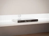TV-Schrank für das Wohnzimmer 180 cm mit schwarzen Metallbeinen und LED-Beleuchtung Aurelie Weiß Hochglanz