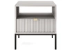 Nachtschrank mit Schublade Amber Grau, Schwarz Frame