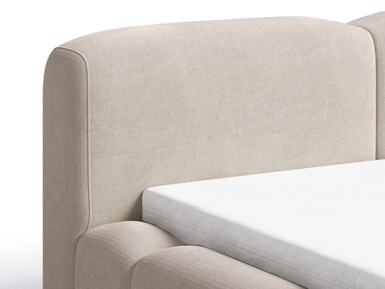 Polsterbett mit Bettkasten und Lattenrost 180x200 Aubi Beige