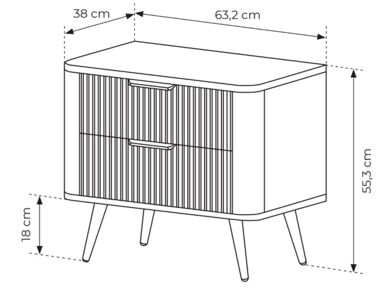 Nachtschrank Latina Schwarz