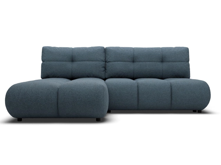 Ecksofa mit Schlaffunktion und Bettkasten Links Milet Dunkelblau